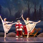 Maya Vought as Lucy Marcelina Gaudini Lancaster as Susan and Paul Noel Fiorino as Father Christmas in Ballet Ariels The Lion the Witch and the Wardrobe